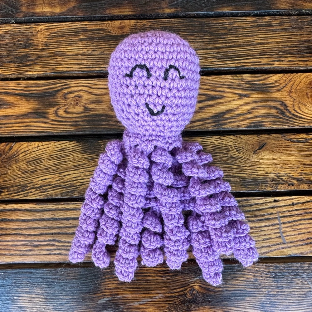 ONE Custom Handmade NWT Crochet Toy Octopus - Picture 3 of 6
